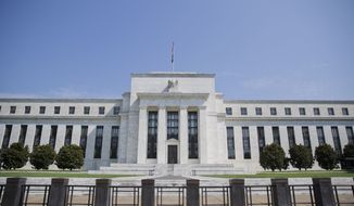 The Federal Reserve Building on Constitution Avenue in Washington is seen Aug. 2, 2017, in Washington. The Federal Reserve said Monday, May 9, 2022 that Russia&#39;s war in Ukraine and surging inflation are now the greatest threats facing the global economy, supplanting the coronavirus pandemic. (AP Photo/Pablo Martinez Monsivais)