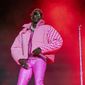 FILE - Young Thug performs on day four of the Lollapalooza Music Festival on Sunday, Aug. 1, 2021, at Grant Park in Chicago. The Atlanta rapper, whose name is Jeffrey Lamar Williams, was arrested Monday, May 9, 2022, in Georgia on conspiracy to violate the state&#x27;s RICO act and street gang charges, according to jail records.  (Photo by Amy Harris/Invision/AP, File)