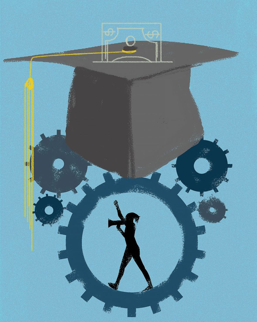 Democrats canceling student debt illustration by Linas Garsys / The Washington Times