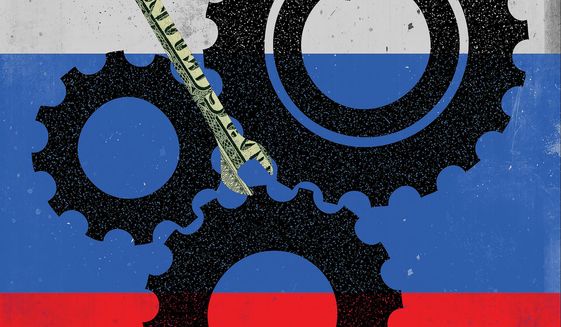 Stop Business with Russia Illustration by Linas Garsys/The Washington Times