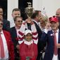 Jockey Sonny Leon celebrates after winning the 148th running of the Kentucky Derby horse race at Churchill Downs Saturday, May 7, 2022, in Louisville, Ky. On the right is owner of Kentucky Derby winning horse Rich Strike, Richard Dawson. (AP Photo/Jeff Roberson) **FILE **