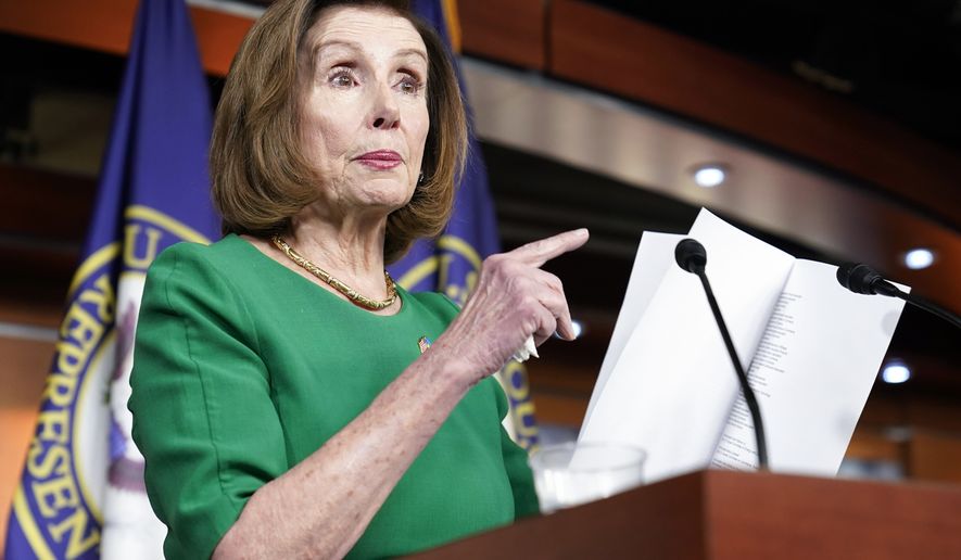 House Speaker Nancy Pelosi of Calif., speaks during her weekly press conference Thursday, May 12, 2022, on Capitol Hill in Washington. (AP Photo/Mariam Zuhaib)