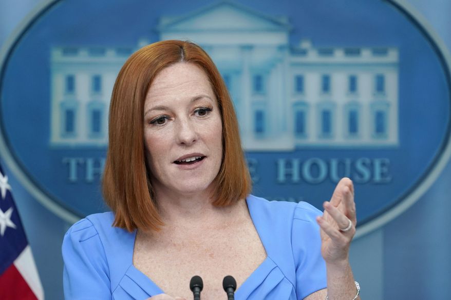 White House press secretary Jen Psaki speaks during the daily briefing at the White House in Washington, Thursday, May 12, 2022. (AP Photo/Susan Walsh) **FILE**
