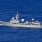 In this image supplied by the Australian Department of Defence, Chinese People&#x27;s Liberation Army-Navy (PLA-N) Intelligence Collection Vessel Haiwangxing operating off the north-west shelf of Australia, Wednesday, May 11, 2022. Australian Minister of Defence Peter Dutton said Friday, May 13, 2022, that the Chinese warship with spying capabilities had been hugging the western coastline in what amounted to an &amp;quot;aggressive act.&amp;quot; (Australian Defence Dept. via AP)