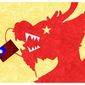 Illustration on the plight of Taiwan by Alexander Hunter/The Washington Times