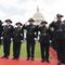 Police honor guards salute as the Star Spangled is played during the National Peace Officers&#39; Memorial Service on the West Front of the Capitol in Washington, Sunday, May 15, 2022, honoring the law enforcement officers who lost their lives in the line of duty in 2021. (AP Photo/Manuel Balce Ceneta)