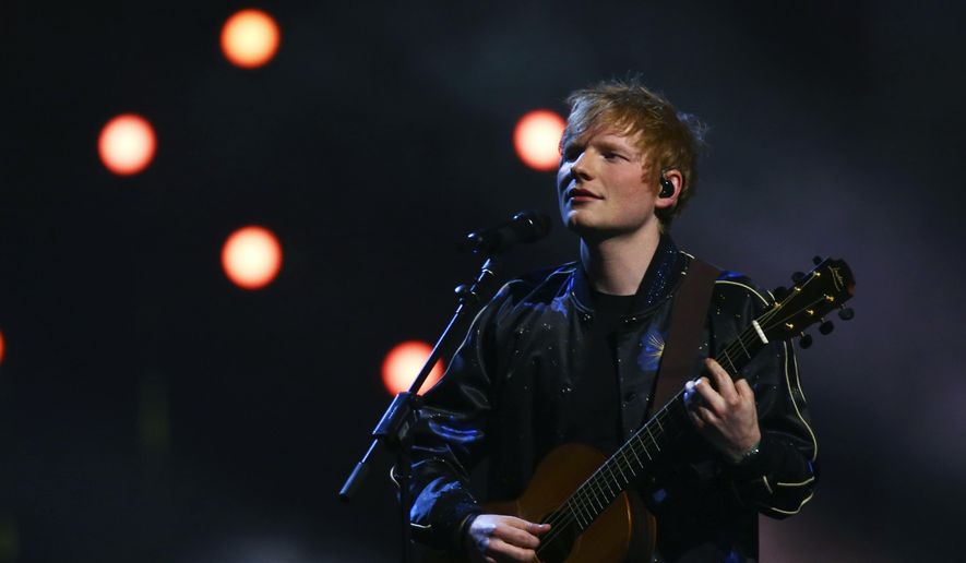 Ed Sheeran performs on stage at the Brit Awards 2022 in London Tuesday, Feb. 8, 2022. (Photo by Joel C Ryan/Invision/AP, File)