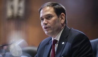 In this May 17, 2022, file photo, Sen. Marco Rubio, R-Fla., speaks during a hearing on Capitol Hill in Washington. (Anna Rose Layden/Pool Photo via AP)  **FILE**