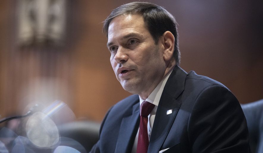 In this May 17, 2022, photo, Sen. Marco Rubio, R-Fla., speaks during a hearing on Capitol Hill in Washington. (Anna Rose Layden/Pool Photo via AP) **FILE**