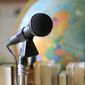 A close-up view of a microphone in the classroom. (Photo credit: Nigita via Shutterstock)