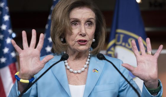 Speaker of the House Nancy Pelosi of Calif., speaks during a news conference, Thursday, May 19, 2022, on Capitol Hill in Washington. (AP Photo/Jacquelyn Martin)