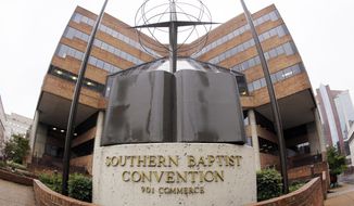 This Wednesday, Dec. 7, 2011, file photo shows the headquarters of the Southern Baptist Convention in Nashville, Tenn. Leaders of the SBC, America&#39;s largest Protestant stonewalled and denigrated survivors of clergy sex abuse over almost two decades, according to a scathing 288-page investigative report issued Sunday, May 22, 2022. (AP Photo/Mark Humphrey, File)