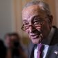 Senate Majority Leader Chuck Schumer, D-N.Y., takes a question during a news conference following a closed-door policy lunch, at the Capitol in Washington, Tuesday, May 24, 2022. (AP Photo/J. Scott Applewhite)