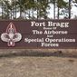 Fort Bragg shown, Feb. 3, 2022, in Fort Bragg, N.C. An independent commission is recommending new names for nine Army posts that were commemorated Confederate officers. Among their recommendations: Fort Bragg would become Fort Liberty and Fort Gordon would become Fort Eisenhower. The recommendations are the latest step in a broader effort by the military to confront racial injustice.  (AP Photo/Chris Seward, File)