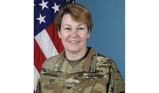 This image provided by the U.S. Army shows former Col. Gail Curley. When Curley began her job as Marshal of the U.S. Supreme Court less than a year ago, she would have expected to work mostly behind the scenes: overseeing the courts police force and the operations of the marble-columned building where the justices work. Earlier this month, however, she was handed a bombshell of an assignment, overseeing an investigation into the leak of a draft opinion and apparent votes in a major abortion case. People who know Curley described the former Army colonel, a military lawyer by training, as the right kind of person to be tasked with investigating a highly charged leak: smart and unlikely to be intimidated but also apolitical and private. (U.S. Army via AP)