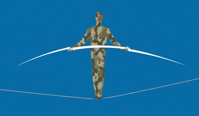 U.S. military&#39;s poor leadership putting illustration by Linas Garsys / The Washington Times