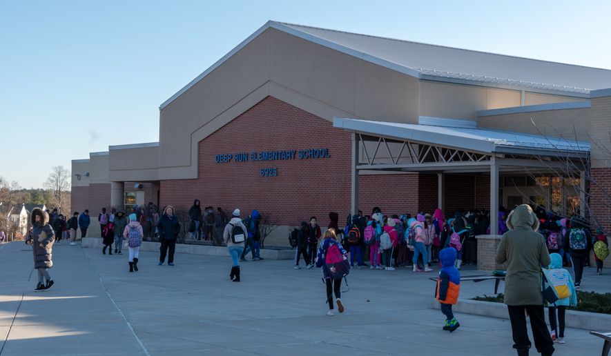 Deep Run Elementary School, a Howard County public school in Elkridge, Maryland, is seen here on Dec 19, 2019. (Shutterstock) **FILE**