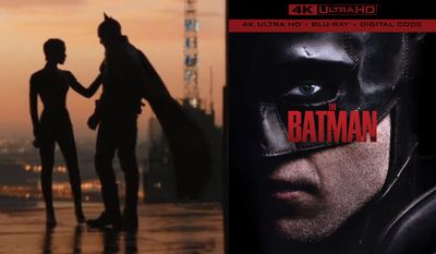 The Batman, Catwoman and a Gotham City sunset in &quot;The Batman,&quot; now available in the 4K Ultra HD disk format from Warner Bros. Home Entertainment.