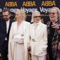 Members of ABBA, from left, Bjorn Ulvaeus, Agnetha Faltskog, Anni-Frid Lyngstad and Benny Andersson arrive for the ABBA Voyage concert at the ABBA Arena in London, Thursday May 26, 2022. ABBA is releasing its first new music in four decades, along with a concert performance that will see the &amp;quot;Dancing Queen&amp;quot; quartet going entirely digital. The virtual version of the band will begin a series of concerts on Thursday. (AP Photo/Alberto Pezzali)