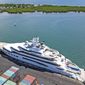 The superyacht Amadea is docked at the Queens Wharf in Lautoka, Fiji, on April 15 2022. On May 5, five U.S. federal agents boarded the massive Russian-owned superyacht Amadea that was berthed in Lautoka harbor in Fiji in a case that is highlighting the thorny legal ground the U.S. is finding itself on as it tries to seize assets of Russian oligarchs around the world. (Leon Lord/Fiji Sun via AP, File)