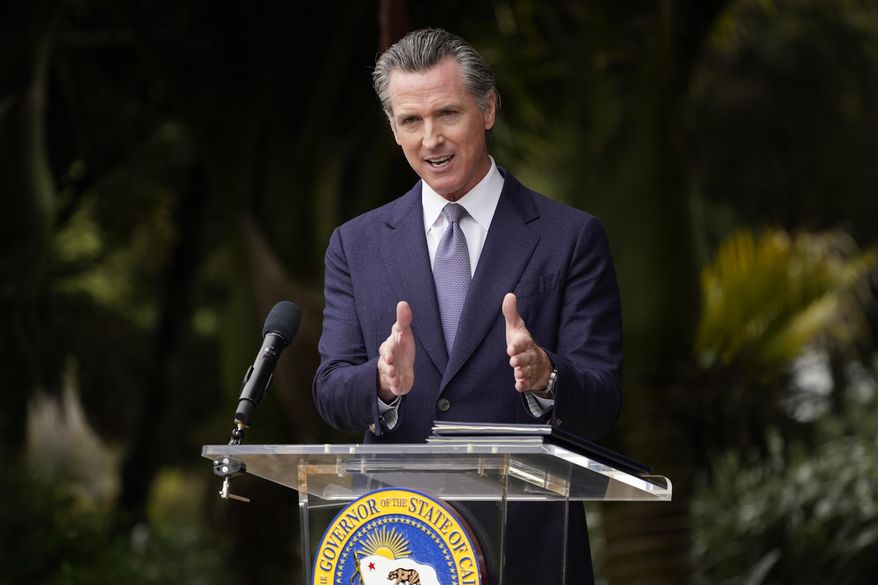 California Gov. Gavin Newsom speaks during an event at the San Francisco Botanical Garden in San Francisco, on Friday, May 27, 2022. (AP Photo/Eric Risberg, File)