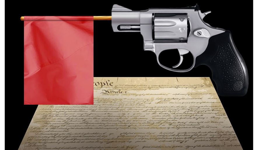 Illustration on new gun control proposals by Alexander Hunter/The Washington Times