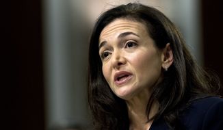 Facebook COO Sheryl Sandberg testifies before the Senate Intelligence Committee hearing on &quot;Foreign Influence Operations and Their Use of Social Media Platforms,&quot; on Capitol Hill in Washington. (AP Photo/Jose Luis Magana, File)