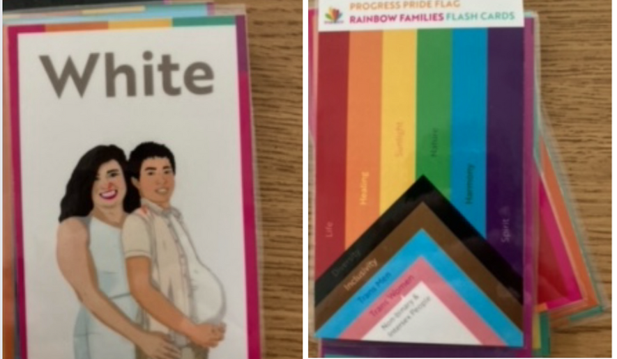 A North Carolina preschool teacher has resigned over the use of LGBTQ-themed flashcards in her classroom that included an illustration of a pregnant man. “The principal found the stack of cards in a preschool classroom and verified with the teacher that they had been used by the teacher in the classroom to teach colors,&quot; said a press release Friday posted on House Speaker Tim Moore&#39;s website.
