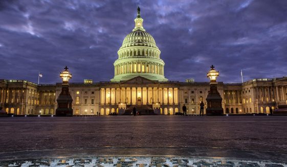 The U.S. Capitol is seen here as evening arrives in Washington, D.C. (AP Photo)