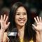 Former figure skater Michelle Kwan waves at an on-ice recognition for her World Figure Skating Hall of Fame induction at the U.S. Figure Skating Championships in San Jose, Calif., Saturday, Jan. 28, 2012. (AP Photo/Jeff Chiu) **FILE**