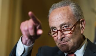 Senate Majority Leader Chuck Schumer, speaks during a news conference following the Democrats policy luncheon meeting on Capitol Hill, Tuesday, June 7, 2022, in Washington. (AP Photo/Manuel Balce Ceneta)