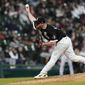 Chicago White Sox relief pitcher Liam Hendriks delivers during the ninth inning of the team&#39;s baseball game against the Los Angeles Dodgers on Tuesday, June 7, 2022, in Chicago. The White Sox won 4-0. (AP Photo/Charles Rex Arbogast)