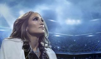 This image released by Netflix shows Jennifer Lopez from &quot;Halftime,&quot; a documentary that will kick off the Tribeca Festival on Wednesday, June 8. The film, shot around Lopez&#39;s Super Bowl performance and the release of the film &quot;Hustlers,&quot; captures Lopez at a pivotal moment in her career. (Netflix via AP)
