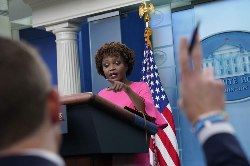 White House press secretary Karine Jean-Pierre speaks during the daily briefing at the White House in Washington, on May 26, 2022. (AP Photo/Susan Walsh, File)