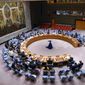 The United Nations Security Council meets on threats to international peace and security, Wednesday, June 8, 2022 at United Nations headquarters. (AP Photo/Mary Altaffer)