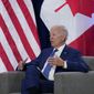 President Joe Biden speaks with with Canadian Prime Minister Justin Trudeau during the Summit of the Americas, Thursday, June 9, 2022, in Los Angeles. (AP Photo/Evan Vucci)