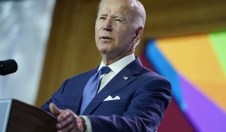President Joe Biden speaks at the IV CEO Summit of the Americas, Thursday, June 9, 2022, in Los Angeles. (AP Photo/Evan Vucci)