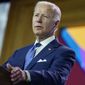 President Joe Biden speaks at the IV CEO Summit of the Americas, Thursday, June 9, 2022, in Los Angeles. (AP Photo/Evan Vucci)