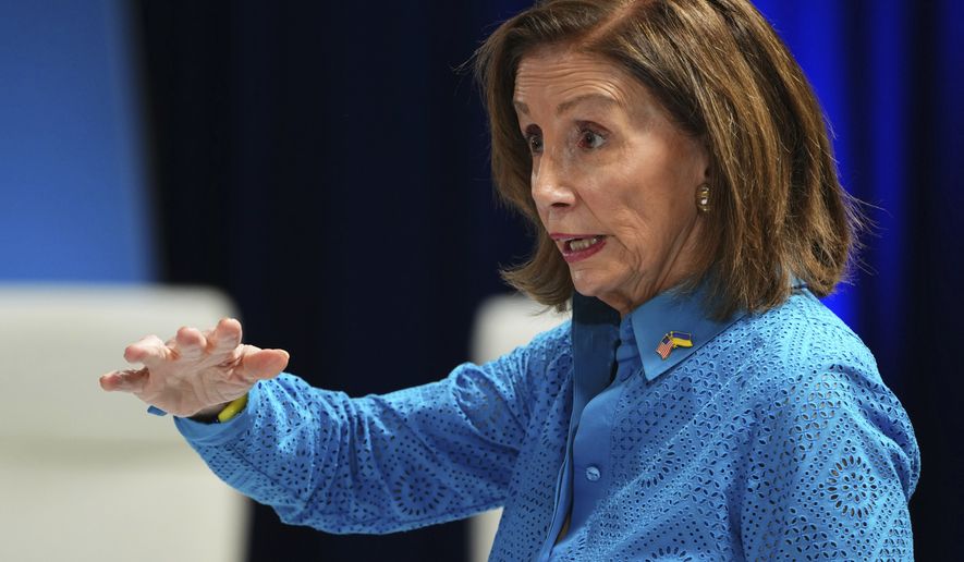 In this file photo, Speaker of the House Nancy Pelosi speaks at the Summit of the Americas in Los Angeles, on Friday, June 10, 2022. (Sean Kilpatrick/The Canadian Press via AP)  **FILE**