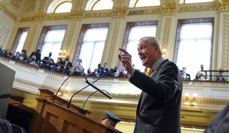 New Jersey Gov. Phil Murphy speaks during his budget address in Trenton, N.J., Tuesday, March 8, 2022. The leaders of the National Governors Association said Friday, June 10, 2022, they&#39;re forming a bipartisan working group led by chair Arkansas Gov. Asa Hutchinson, a Republican, and vice chair Murphy, a Democrat, to come up with recommendations to stop mass shootings following the Texas school massacre. (AP Photo/Seth Wenig, File)
