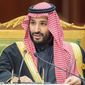 In this photo released by Saudi Royal Palace, Saudi Crown Prince Mohammed bin Salman, speaks during the Gulf Cooperation Council (GCC) Summit in Riyadh, Saudi Arabia, Dec. 14, 2021. (Bandar Aljaloud/Saudi Royal Palace via AP, File)