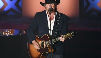 Honoree Toby Keith performs at the 46th annual Songwriters Hall of Fame Induction and Awards Gala at the Marriott Marquis on June 18, 2015, in New York. Keith announced Sunday, June 12, 2022, that he has been undergoing treatment for stomach cancer since last fall. (Photo by Evan Agostini/Invision/AP, File)