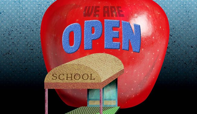 Swiss Schools Stayed open during COVID-19 pandemic Illustration by Greg Groesch/The Washington Times