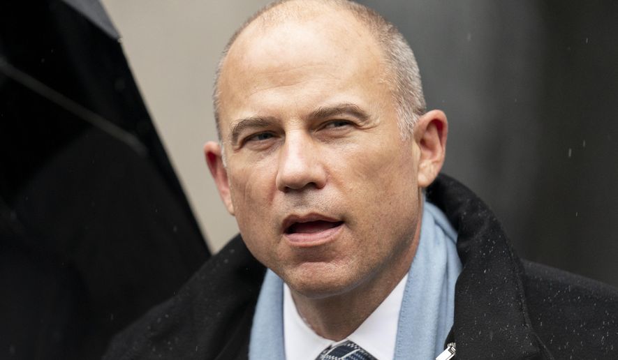 Michael Avenatti speaks to members of the media after leaving federal court on Feb. 4, 2022, in New York. Incarcerated lawyer Michael Avenatti says he plans to plead guilty to charges in a federal court case in Southern California. Avenatti didn&#39;t specify which charges he wants to plead to in a brief filing Sunday, June 12, 2022. (AP Photo/John Minchillo, File)