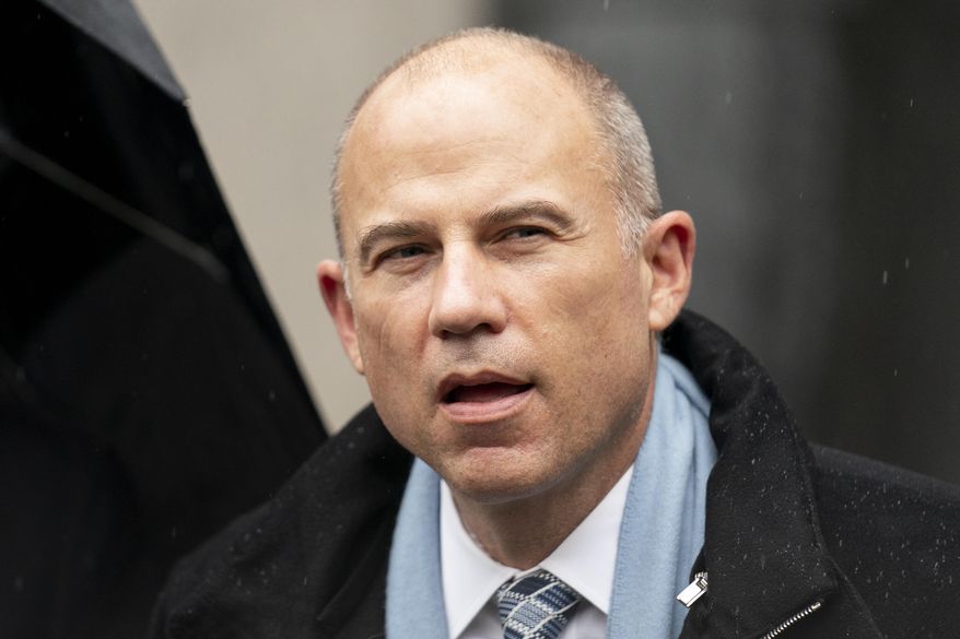 Michael Avenatti speaks to members of the media after leaving federal court on Feb. 4, 2022, in New York. Incarcerated lawyer Michael Avenatti says he plans to plead guilty to charges in a federal court case in Southern California. Avenatti didn&#39;t specify which charges he wants to plead to in a brief filing Sunday, June 12, 2022. (AP Photo/John Minchillo, File)