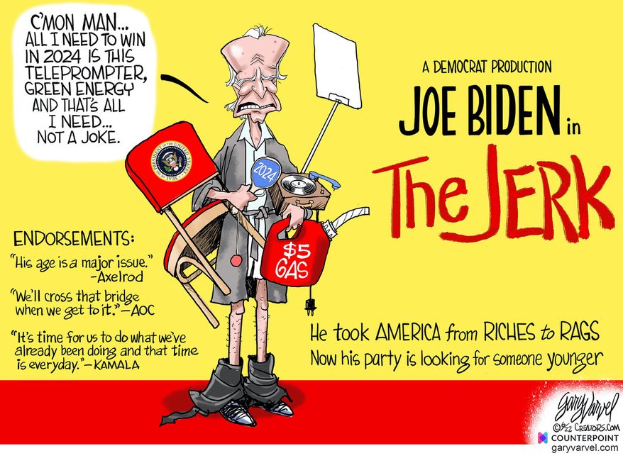 Joe Biden in &quot;The Jerk&quot; (Illustration by Gary Varvel for Creators Syndicate)