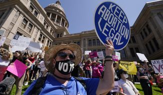 Abortion rights demonstrators attend a rally at the Texas Capitol, Saturday, May 14, 2022, in Austin, Texas. Progressive prosecutors around the U.S. are declaring they won&#39;t enforce some of the most restrictive and punitive anti-abortion laws that GOP-led states have waited years to implement. The promises come as the Supreme Court appears on track to overturn the constitutional right to abortion. (AP Photo/Eric Gay, File)