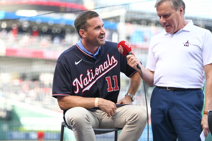 Ryan Zimmerman during a ceremony honoring him before the Nationals game against the Philadelphia Phillies at Nationals Park in Washington D.C., June 17, 2022. (Photo by All-Pro Reels)