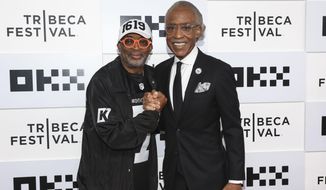 Director Spike Lee, left, and journalist Al Sharpton, right, attend the premiere for &amp;quot;Loudmouth&amp;quot; at the BMCC Tribeca Performing Arts Center during the 2022 Tribeca Festival on Saturday, June 18, 2022, in New York. (Photo by Andy Kropa/Invision/AP)