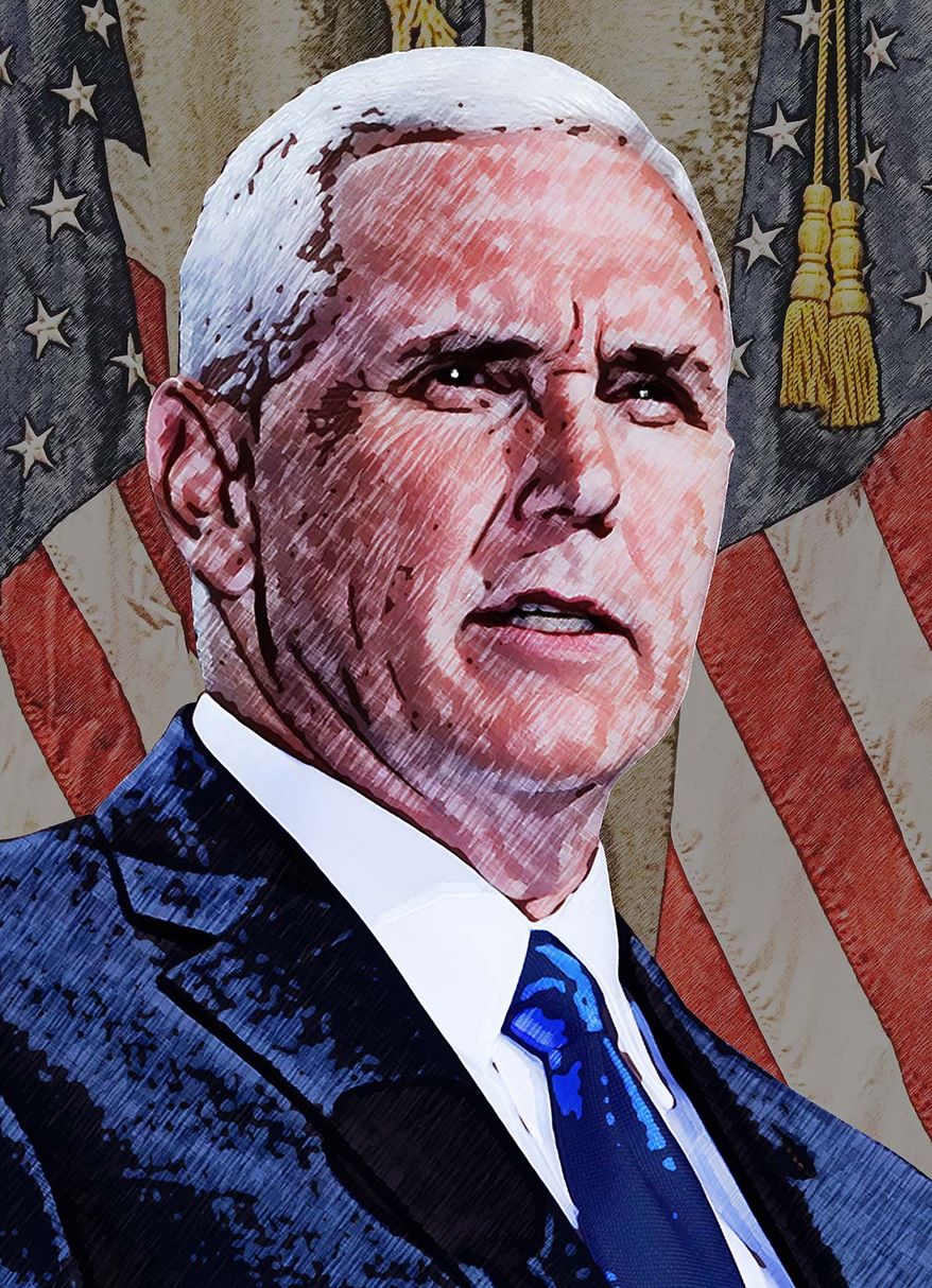Mike Pence illustration by Greg Groesch / The Washington Times